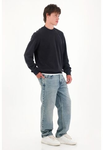 Tennis Jean Loose Fit De Silueta Amplia Azul Medio Para Hombre Tennis