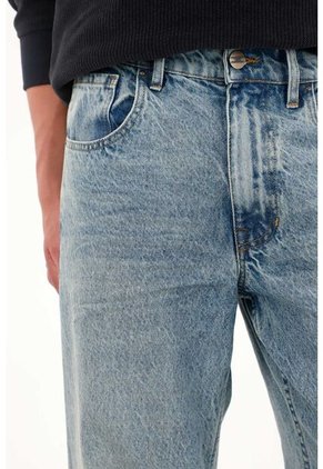 Tennis Jean Loose Fit De Silueta Amplia Azul Medio Para Hombre