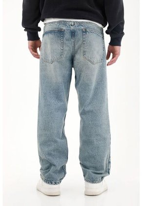 Tennis Jean Loose Fit De Silueta Amplia Azul Medio Para Hombre