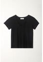 Tennis Camiseta Negra Cuello V Para Mujer de Tennis