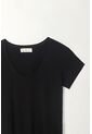 Tennis Camiseta Negra Cuello V Para Mujer de Tennis
