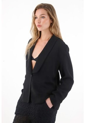 Tennis Abrigo Tipo Blazer Negro Para Mujer