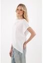 Tennis Camiseta Manga Sisa Con Ruedo Asimétrico Blanca Para Mujer de Tennis