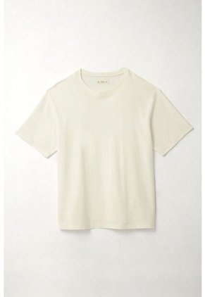 Tennis Camiseta Oversize Con Cuello En Rib Blanca Para Mujer