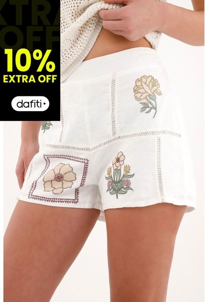 Tennis Bermuda Tradicional Corta Con Estampados Localizados Para Mujer