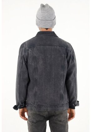 Tennis Chaqueta Tipo Trucker Efecto Cuero Para Hombre