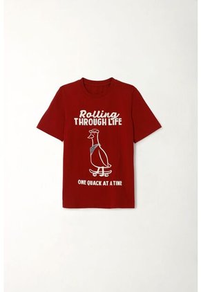Camiseta Con Estampado Roja Para Niño