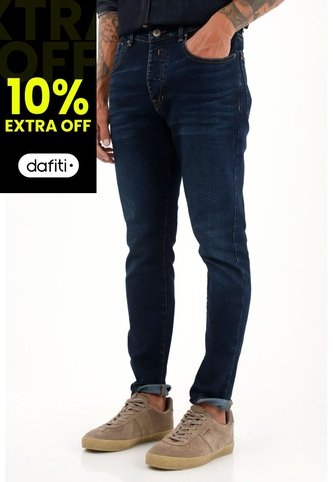 Tennis Jean Super Skinny Azul Oscuro Tiro Medio Para Hombre Tennis