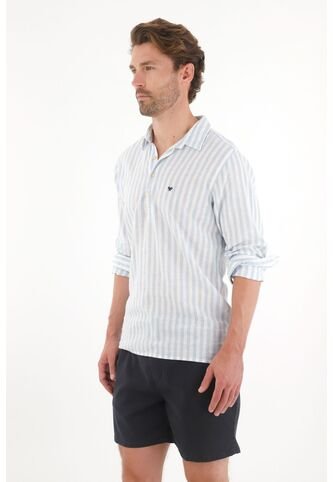 Tennis Camisa Manga Larga Con Diseño A Rayas Para Hombre Tennis