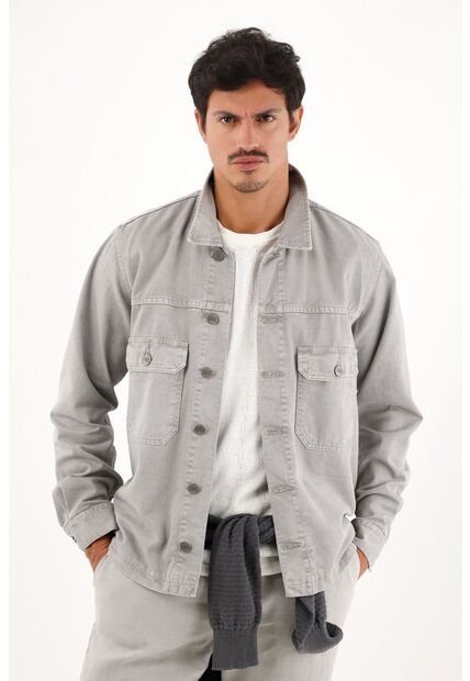 Tennis Chaqueta Gris Con Bolsillos De Tapa Para Hombre
