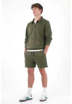 Tennis Buzo Tipo Polo Con Bolsillo Canguro Verde Para Hombre