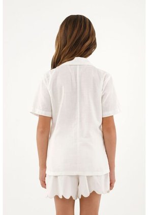 Camisa Crudo Tipo Bowling Para Niña