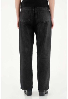 Tennis Pantalón Con Efecto Resinado Animal Print Negro Para Mujer