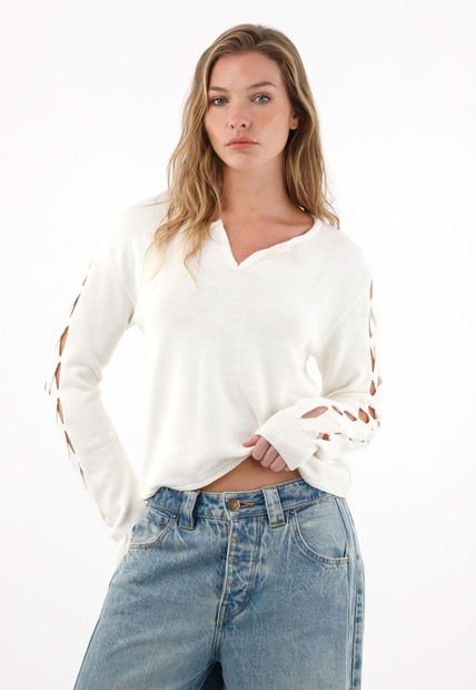 Buzo Tejido Crudo Para Mujer