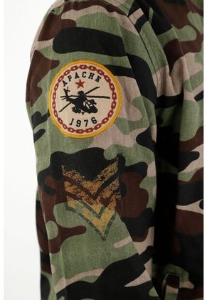 Chaqueta Tipo Bomber Estampado Camuflado Para Hombre