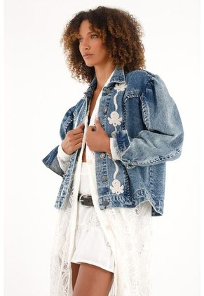 Chaqueta Tipo Trucker Con Bordados Para Mujer