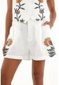 Tennis Bermuda Crudo Con Bordados Decorativos Para Mujer de Tennis