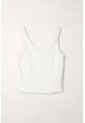 Tennis Camiseta Crop En Rib Blanca De Ajuste Cómodo Para Mujer de Tennis
