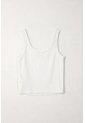 Tennis Camiseta Crop En Rib Blanca De Ajuste Cómodo Para Mujer de Tennis