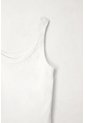 Tennis Camiseta Crop En Rib Blanca De Ajuste Cómodo Para Mujer de Tennis