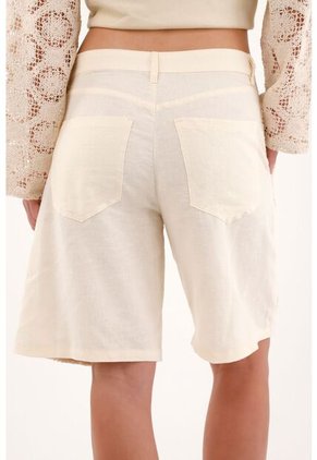 Tennis Bermuda Tradicional Larga Crudo Con Encajes Para Mujer