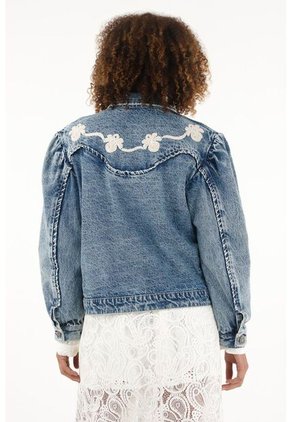 Chaqueta Tipo Trucker Con Bordados Para Mujer