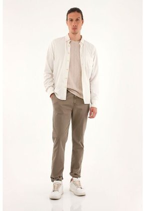 Tennis Camisa Crudo Con Bolsillos Delanteros Para Hombre