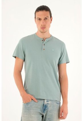 Tennis Camiseta Verde Manga Corta Para Hombre