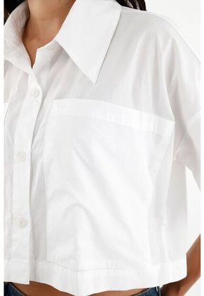 Camisa Blanca Manga Corta Para Mujer