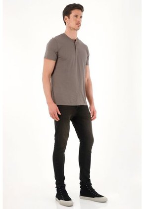 Tennis Jean Super Skinny De Tiro Medio Negro Para Hombre