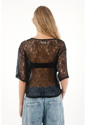 Tennis Camiseta Boxy Fit De Silueta Amplia Negra Para Mujer