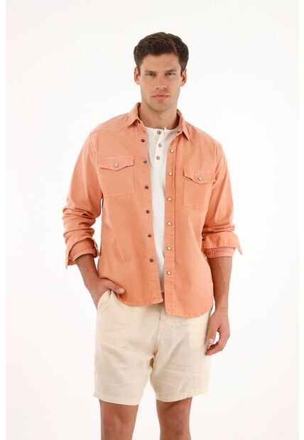Tennis Camisa Naranja Manga Larga Para Hombre