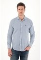 Tennis Camisa Azul Manga Larga Con Diseño A Rayas Para Hombre de Tennis