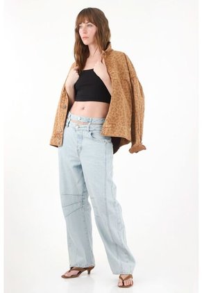 Tennis Jean Horseshoe Con Doble Pretina Y Cut Out Para Mujer