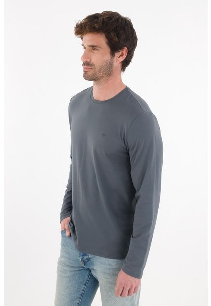 Tennis Camiseta Manga Larga Azul Para Hombre