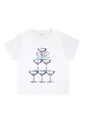 Tennis Camiseta Blanca Manga Corta Con Estampado Con Textura Lisa Para Mujer de Tennis