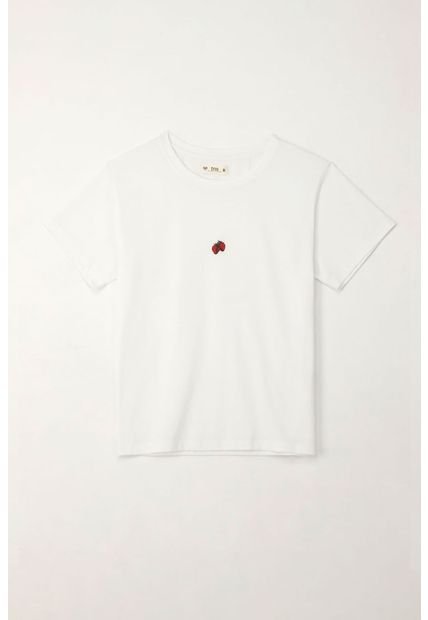Camiseta Manga Corta Cuello Redondo Blanca Para Mujer