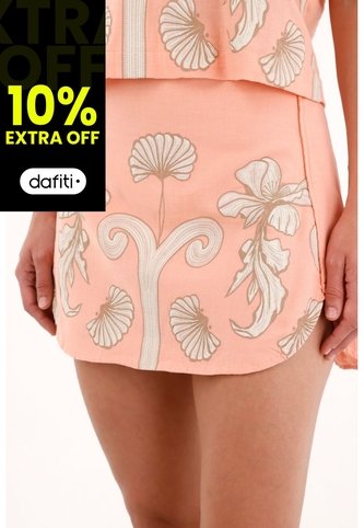 Falda Corta Rosada Con Estampado Especial Para Mujer Tennis