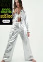 Tennis Pantalón Oversize Plateado Para Mujer de Tennis