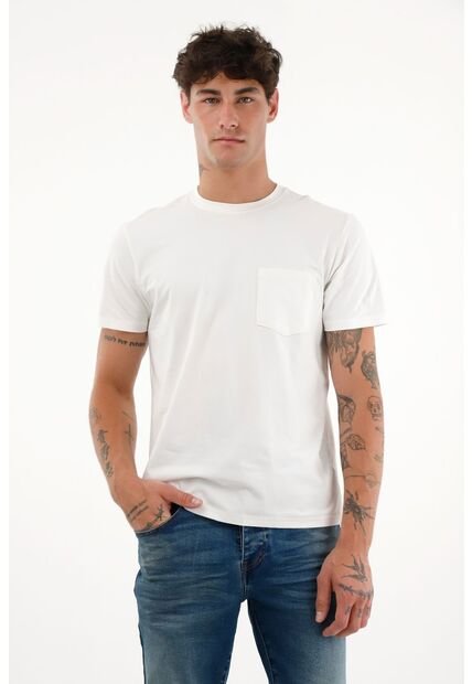 Tennis Camiseta Crudo Con Bolsillo Frontal Para Hombre