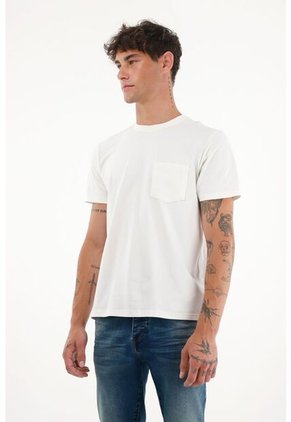 Tennis Camiseta Crudo Con Bolsillo Frontal Para Hombre