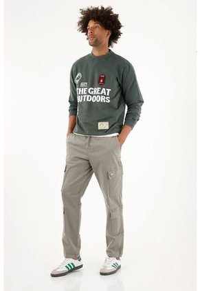 Buzo Verde Con Bordados En Frente Para Hombre