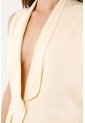 Tennis Chaleco Fit Relajado Con Solapa Amplia En Lino Beige Para Mujer de Tennis