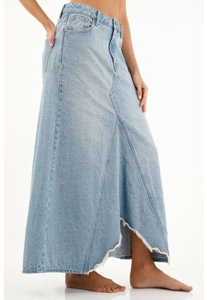 Tennis Falda Azul Con Ruedo Asimétrico Para Mujer