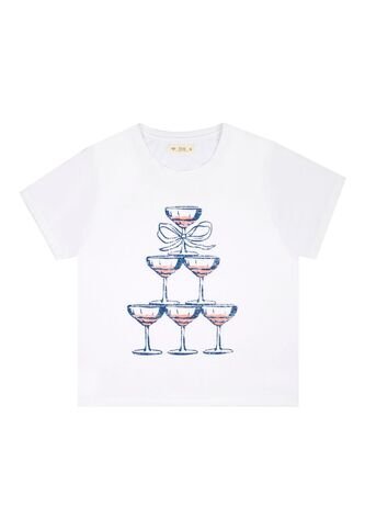 Tennis Camiseta Blanca Manga Corta Con Estampado Para Mujer Tennis