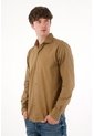 Camisa Manga Larga Café Para Hombre de Tennis