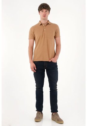 Tennis Camiseta Polo Manga Corta Café Para Hombre