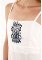 Tennis Vestido Largo Con Vuelo Y Apliques Bordados Crudo De Silueta Ajustada Para Mujer de Tennis