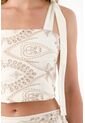 Tennis Camisa Crop En Ojalillo Crudo Para Mujer de Tennis
