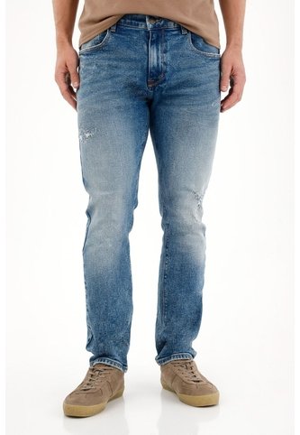 Tennis Jean Nudy Con Desgastes Localizados Azul De Ajuste Relajado Para Hombre Tennis